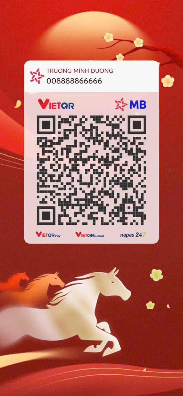 Mã QR ủng hộ tác giả Trương Minh Dương