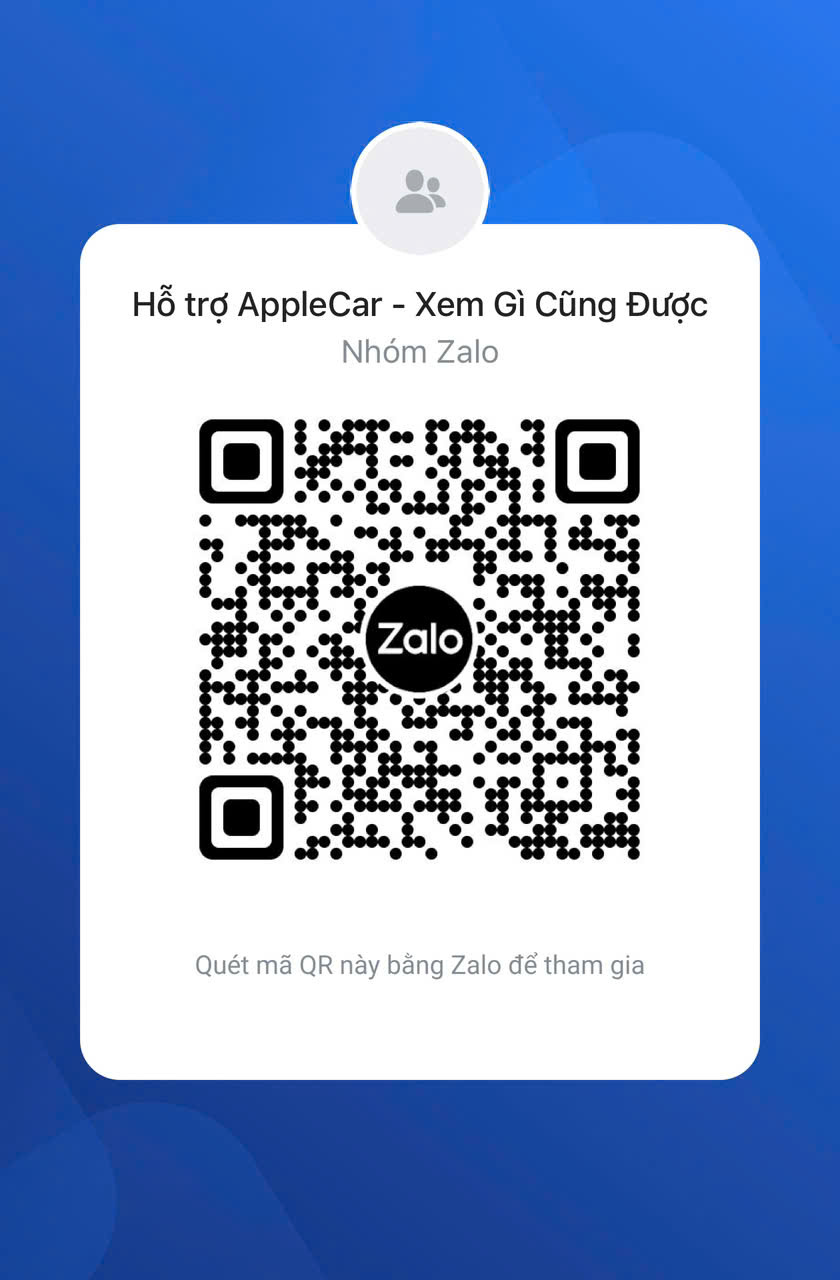 Mã QR nhóm Zalo Hỗ trợ AppleCar - Xem Gì Cũng Được